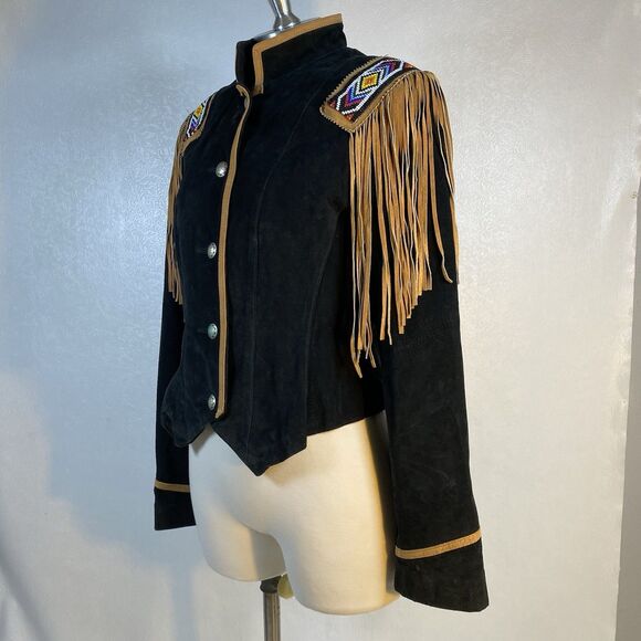 Phoenix Frontier sz S Black Suede Leather Jacket - Picture 3 of 13